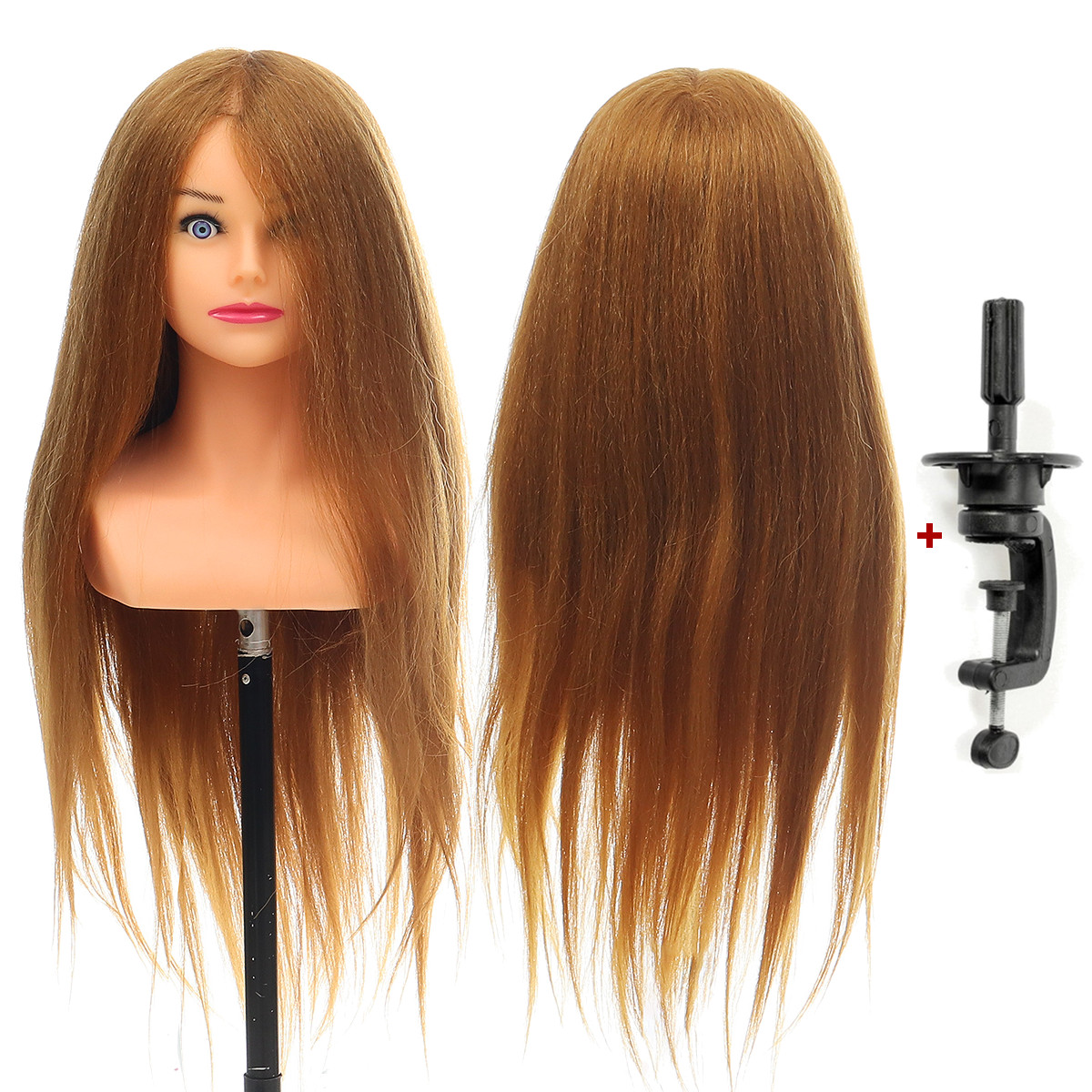 human hair mannequin head with stand