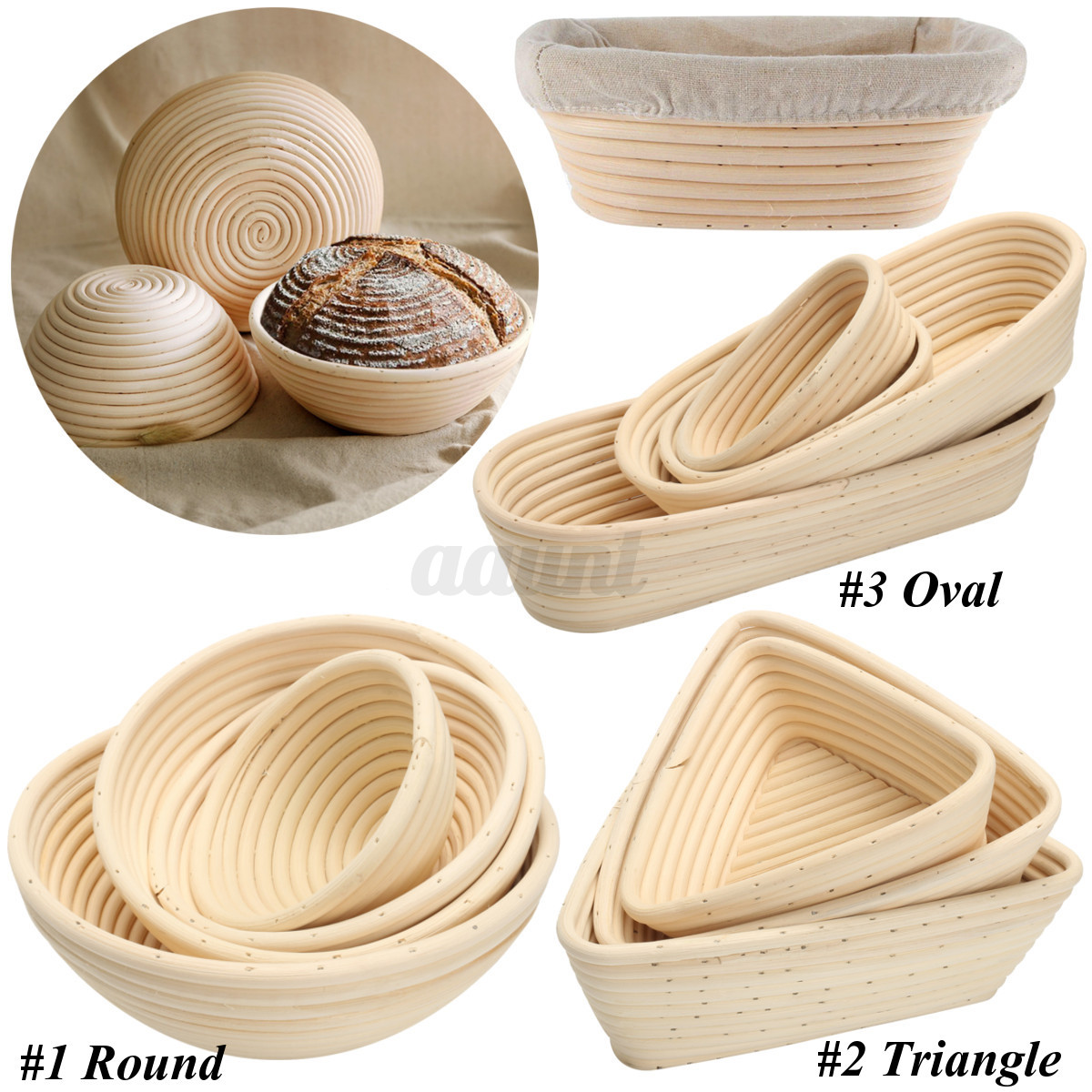 15Pcs Multi Shape & Size Brotform Bread Proofing Proving