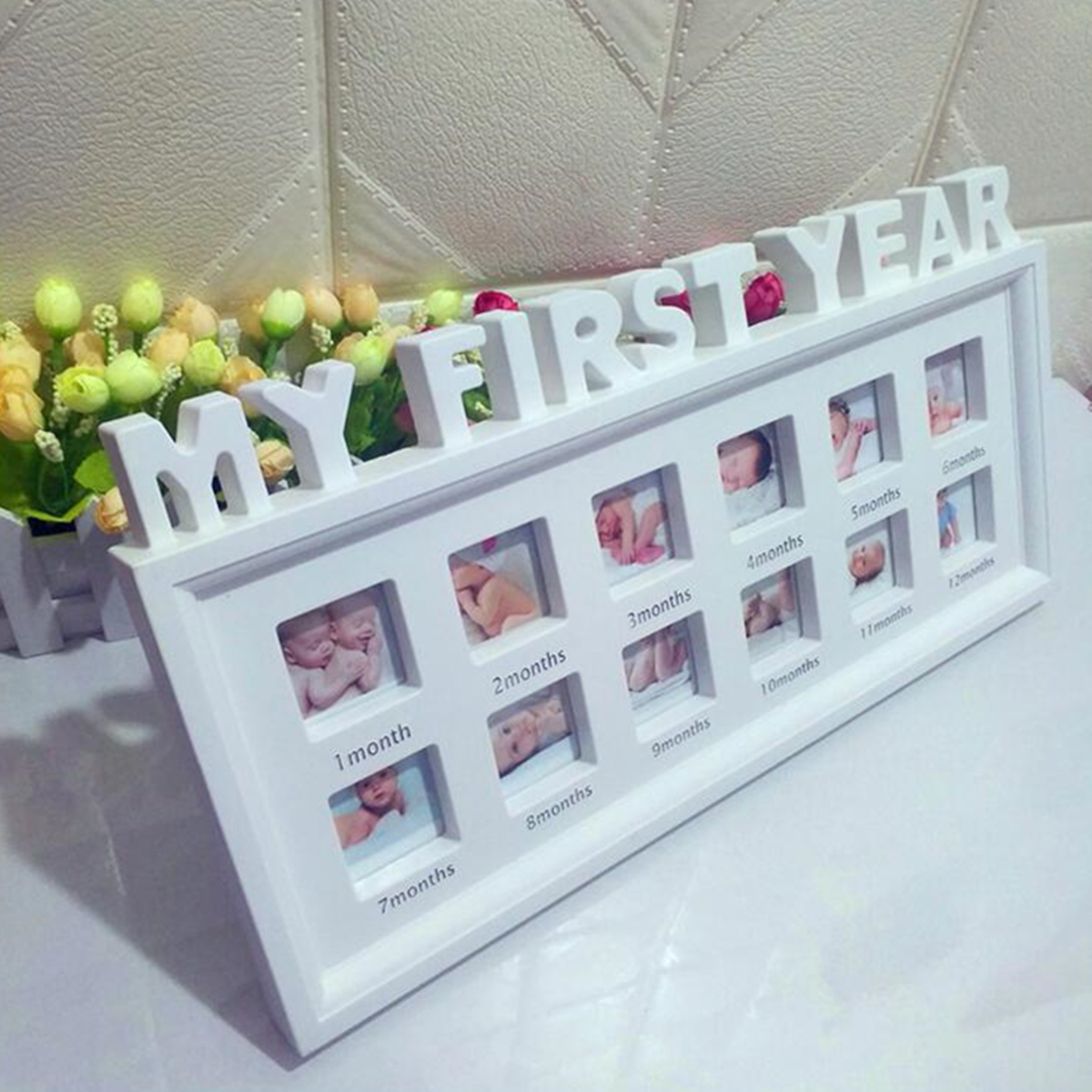 My First Year Baby Photo Frame Picture Display 12 Months Keepsake My First Year Baby Photo Frame Picture Display