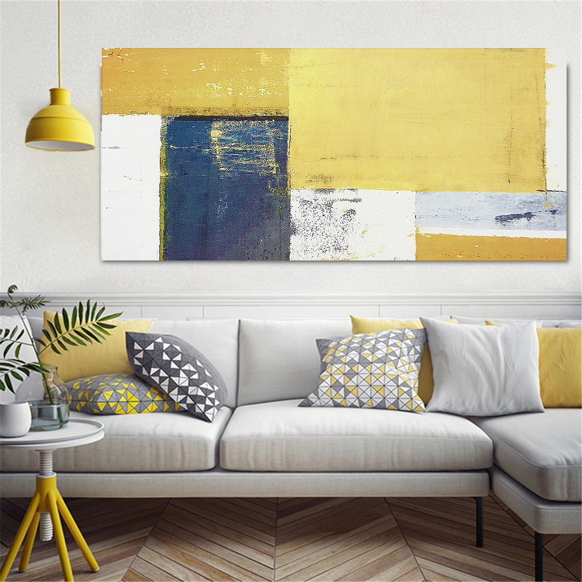 Details About Mustard Yellow Grey Abstract Painting Canvas Wall Art Print Pictures Unframed