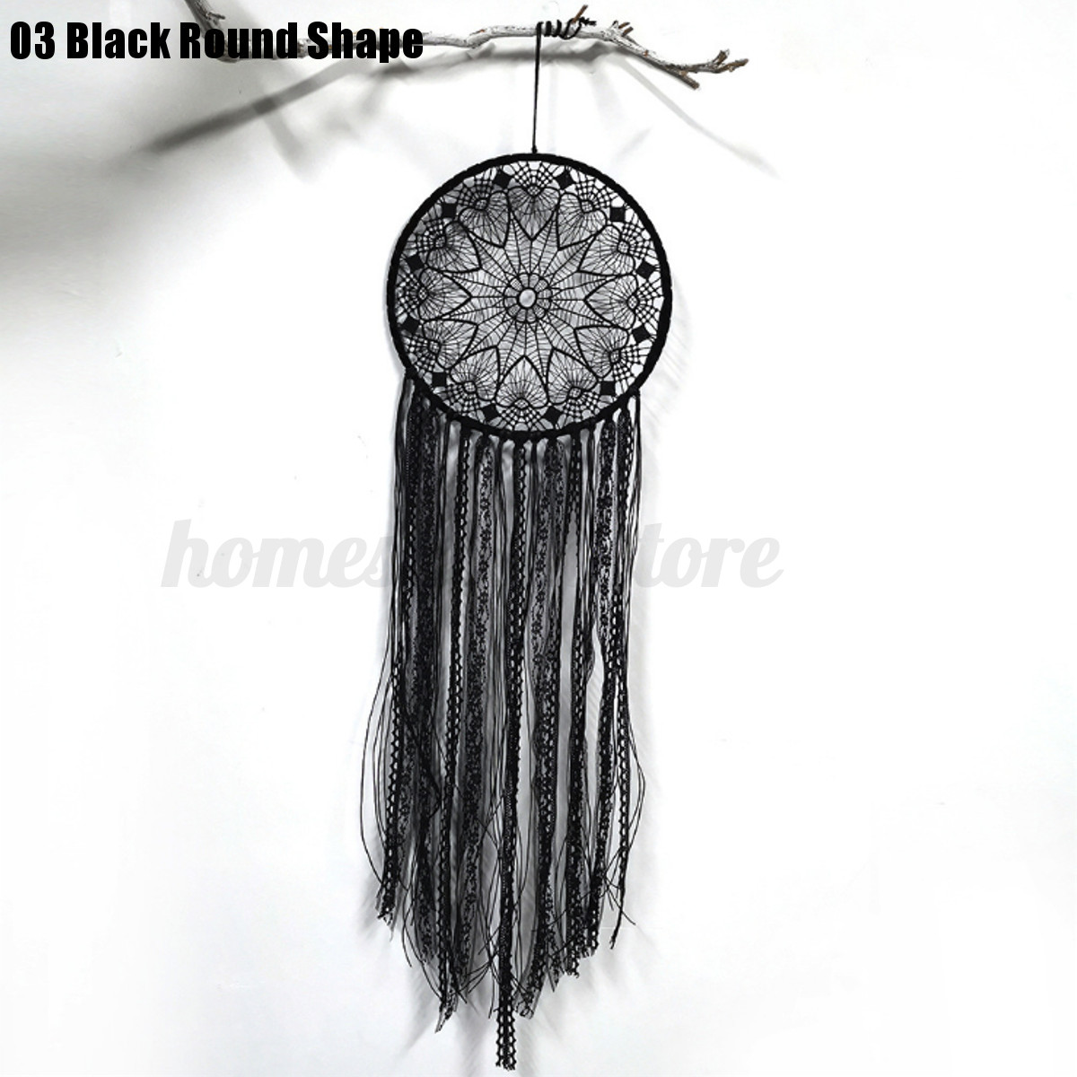 Black Lace Feather Wall Hanging Home Ornament Tapestry Macrame Bohemia Style Black Lace Feather Wall Hanging Home Ornament Tapestry Macrame Bohemia Style