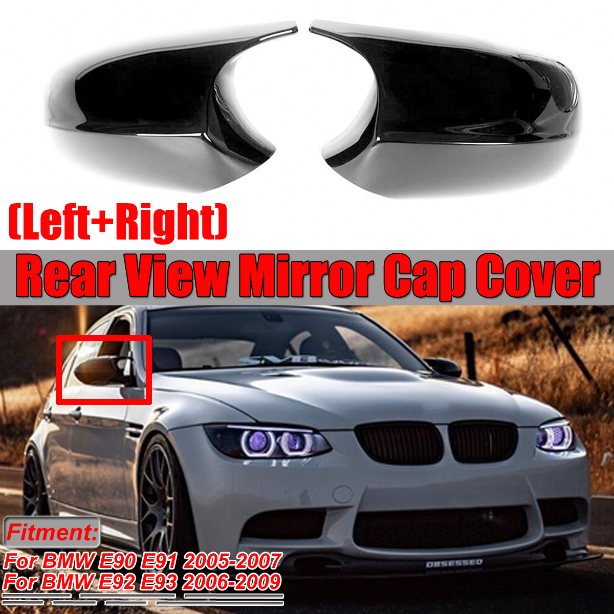 M3 Style Gloss Black Mirror Cap Cover For Bmw 3 Series E90 E91 E92 E93 Pre Lci Ebay