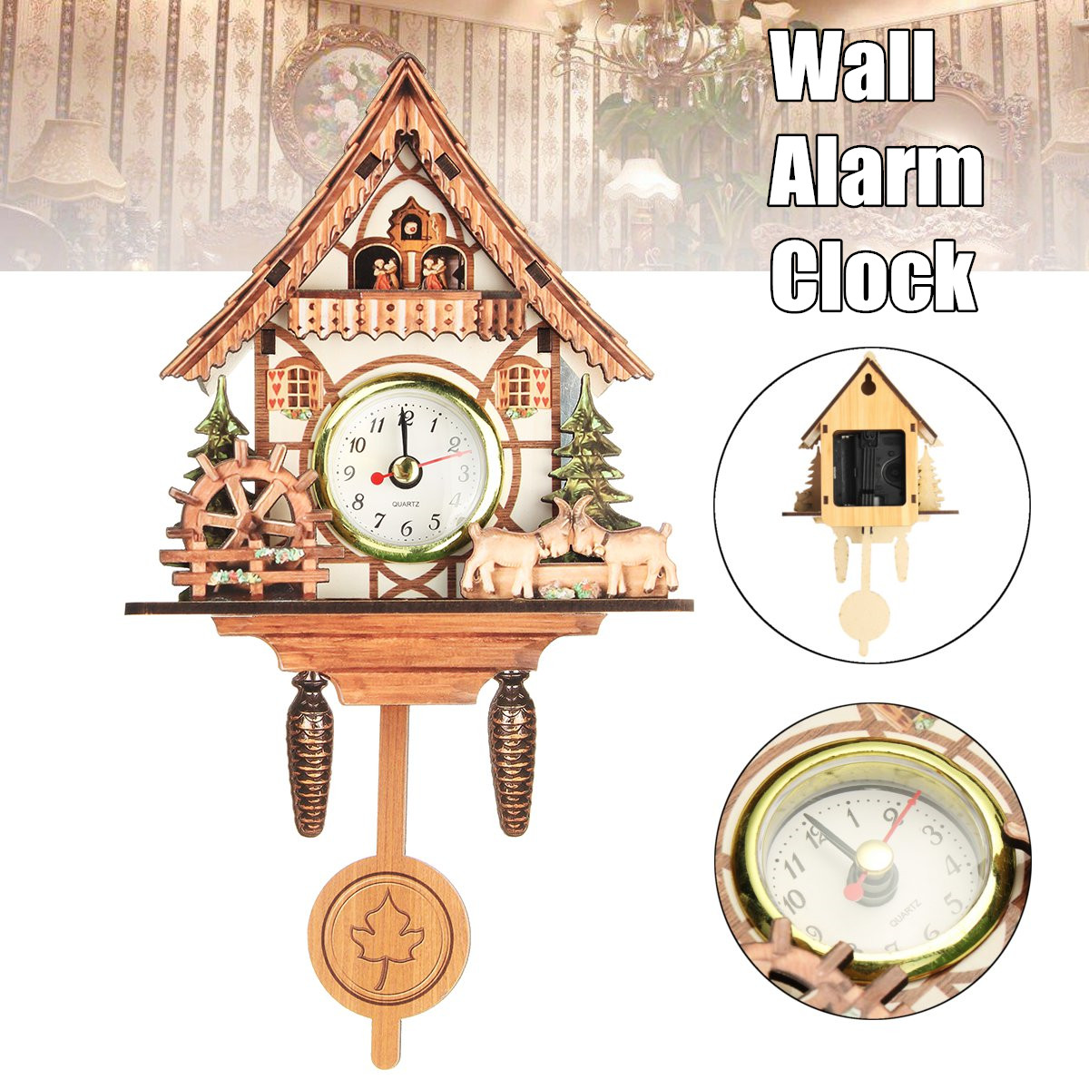 3d Cuckoo House Wall Clock Pendulum Wooden Modern Art Vintage 3d Cuckoo House Wall Clock Pendulum Wooden