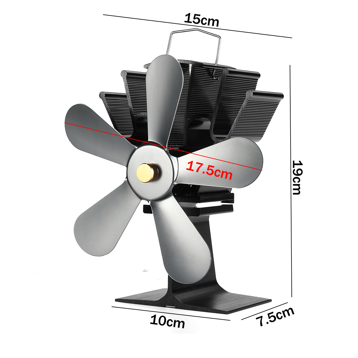 5 Blätter Kaminofen Ventilator Ofenventilator Kamin Lüfter Fan Gebläse