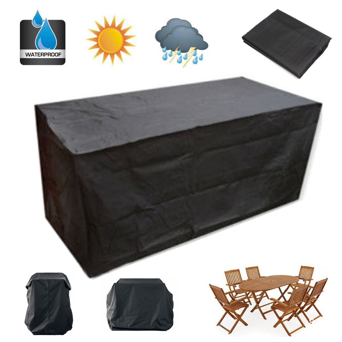Large Garden Heavy Duty Patio Waterproof Furniture Cover