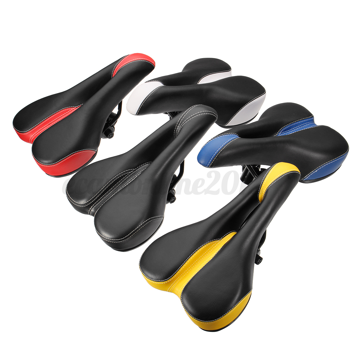 Mountain-Bike-Road-Bicycle-Racing-Hollow-Seat-Saddle-Cycling-Leather-Cushion-B