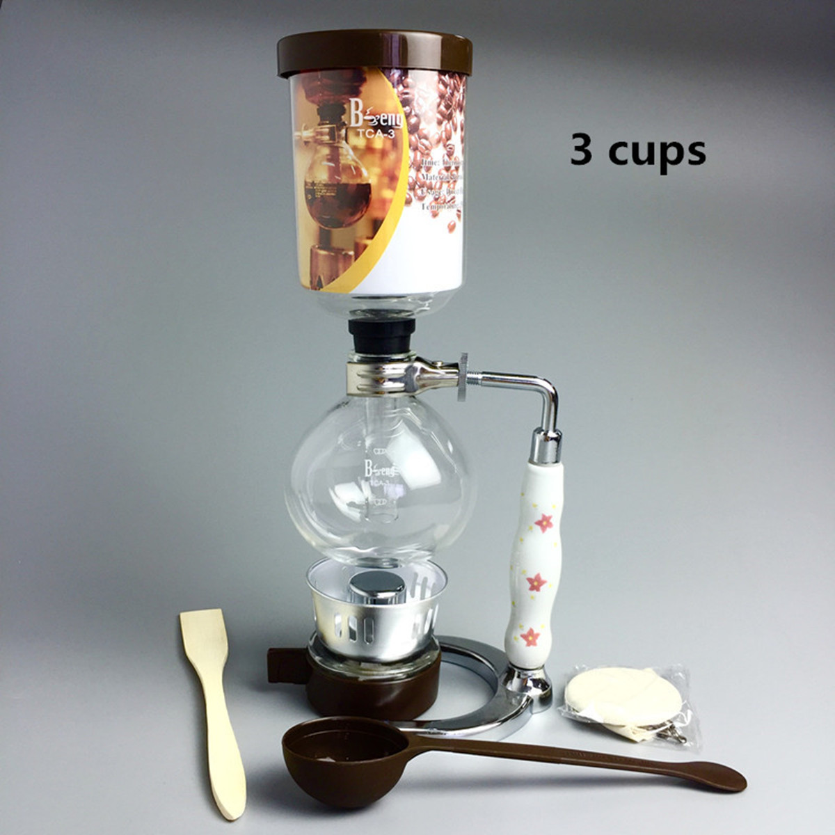 3 Cups Glass Syphon Coffee Maker Machine Brewer Siphon Vacuum Pot Filter Bottle eBay