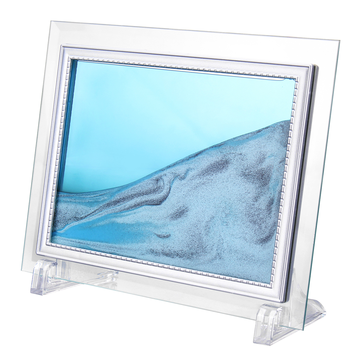 Framed Moving Sand Glass Picture Home Office Table Desk Decor Art Framed Moving Sand Glass Picture Home Office Table