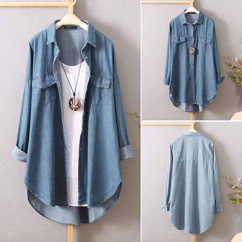 denim blouses for ladies
