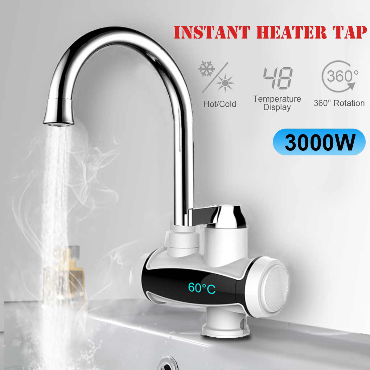 Details About Electric Faucet Tap Instant Hot Water Heater Home Bathroom Kitchen 220v
