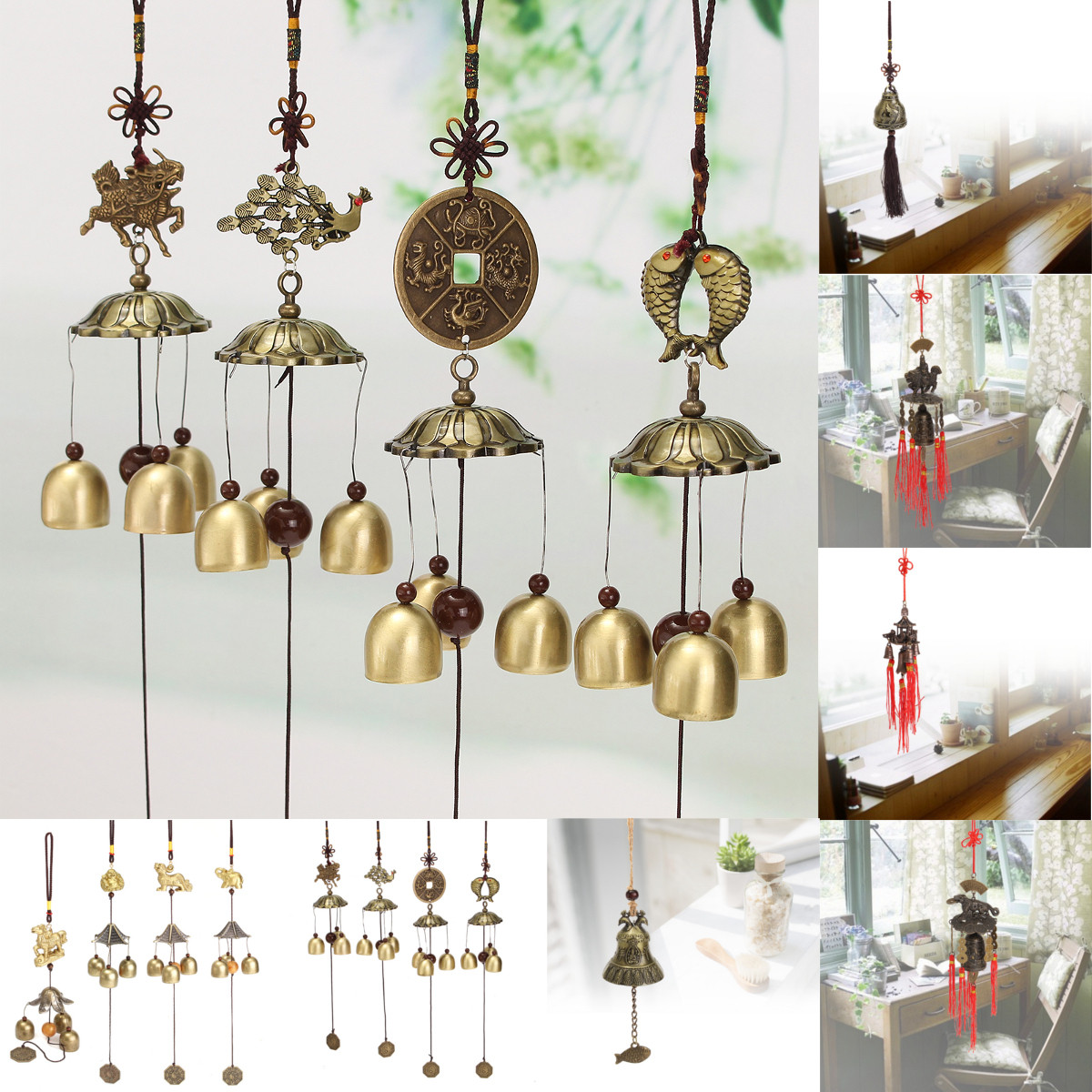 Feng Shui Bell Wind Chime Chinese Lucky Fortune Car Hanging Image Is Loading Feng Shui Bell Wind Chime Chinese Lucky Fortune