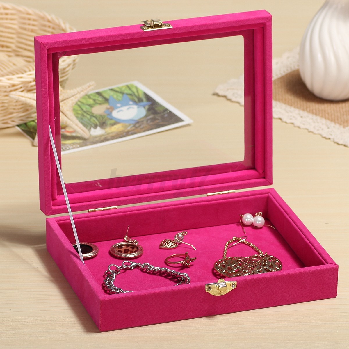 Uk Velvet Ring Display Jewelry Organizer Case Tray Earring Storage Uk Velvet Ring Display Jewelry Organizer Case Tray