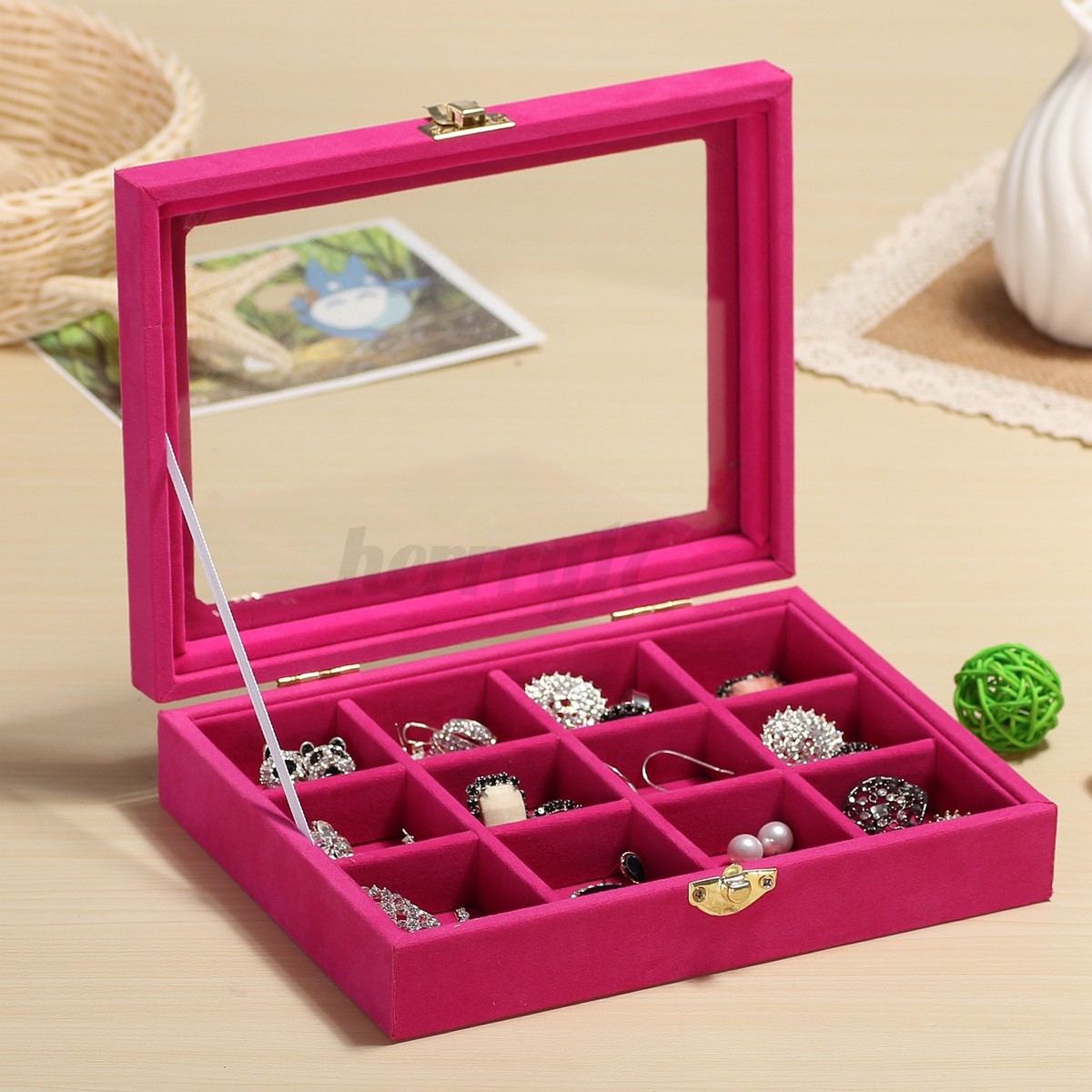 Uk Velvet Ring Display Jewelry Organizer Case Tray Earring Storage Uk Velvet Ring Display Jewelry Organizer Case Tray