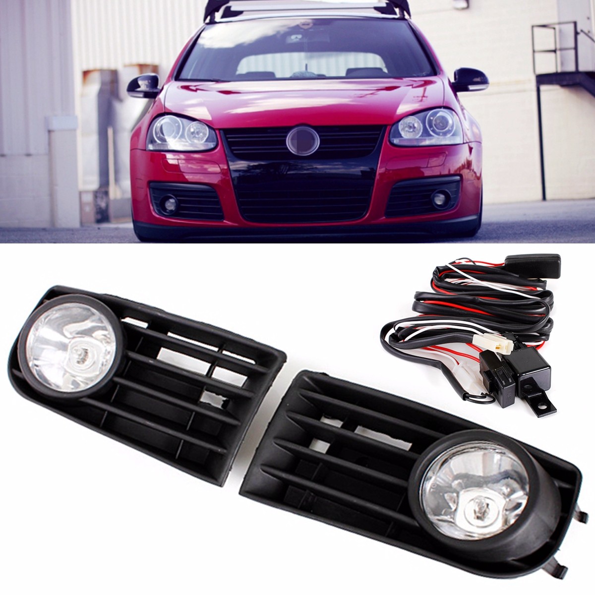 Front Fog Light Grills Grilles For Vw Golf Mk5 Rabbit 06
