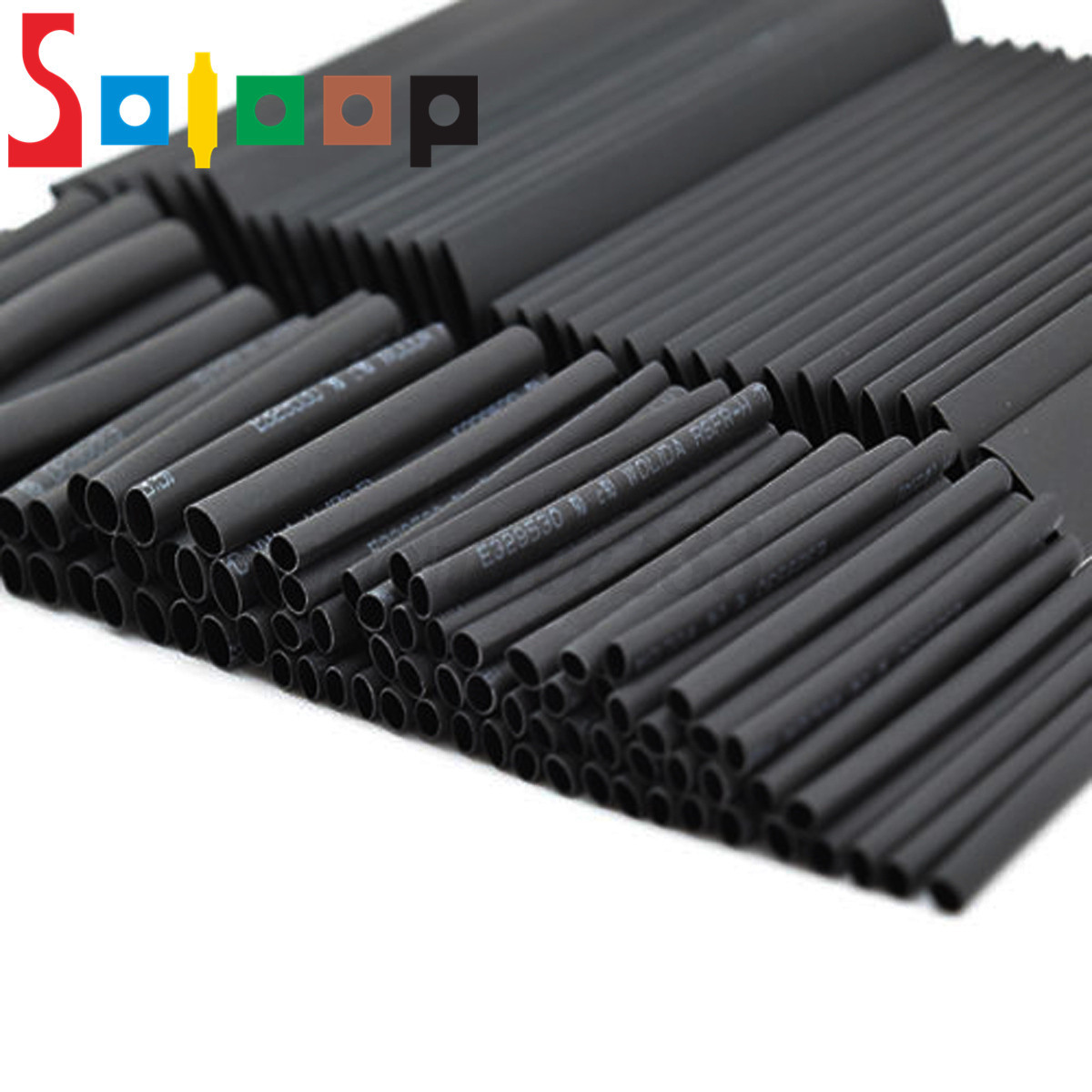 328-tlg Set Schrumpfschlauch Sortiment Set-Tüte Schrumpfschläuche Kit Schwarz