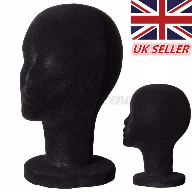 Black Velvet Styrofoam Female Head Wig Hair Hat Display Manikin Image Is Loading Black Velvet Styrofoam Female Head Wig Hair Hat