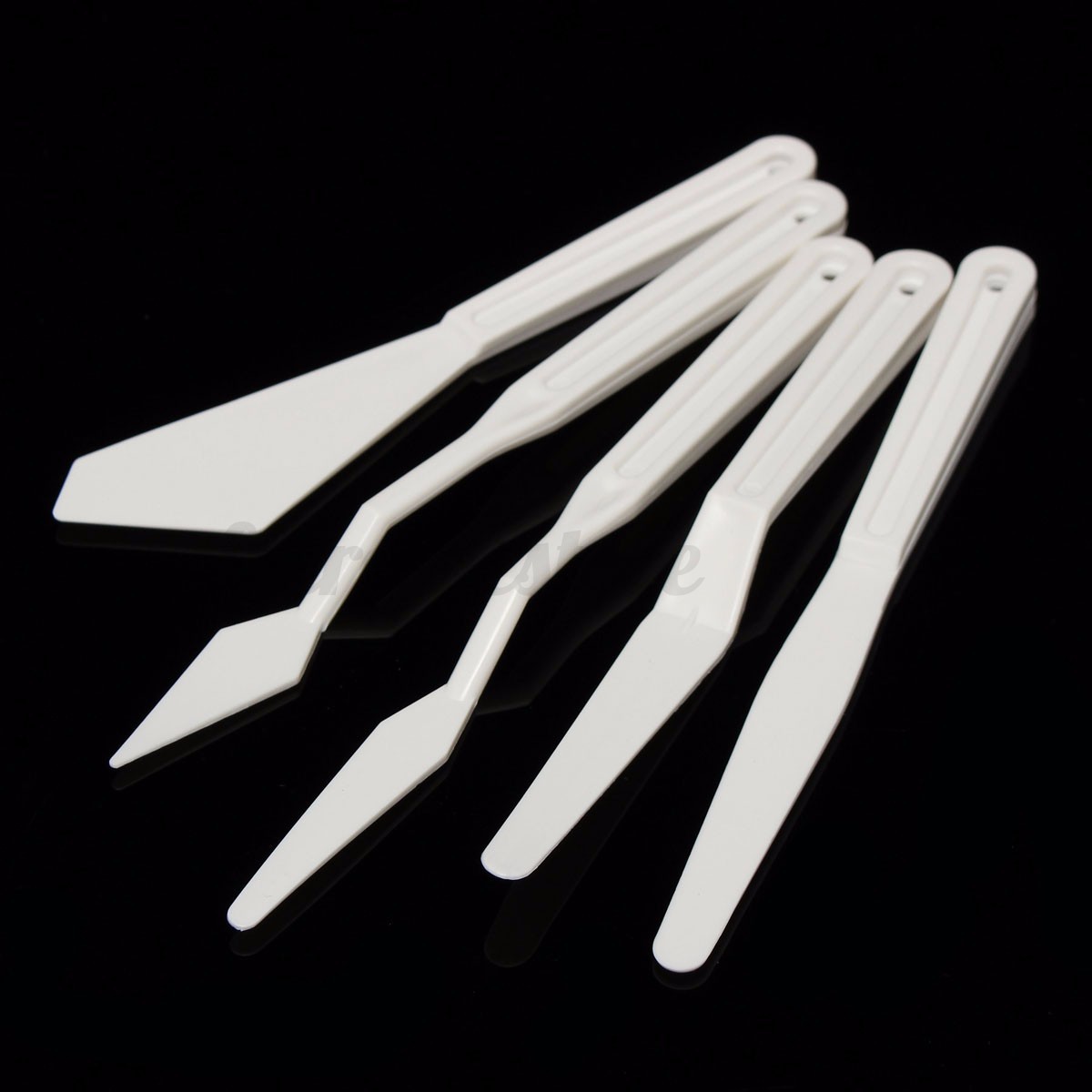 5ps Plastic Mixing Tools Artist Oil Painting Pallet Palette Knives Spatula Paint