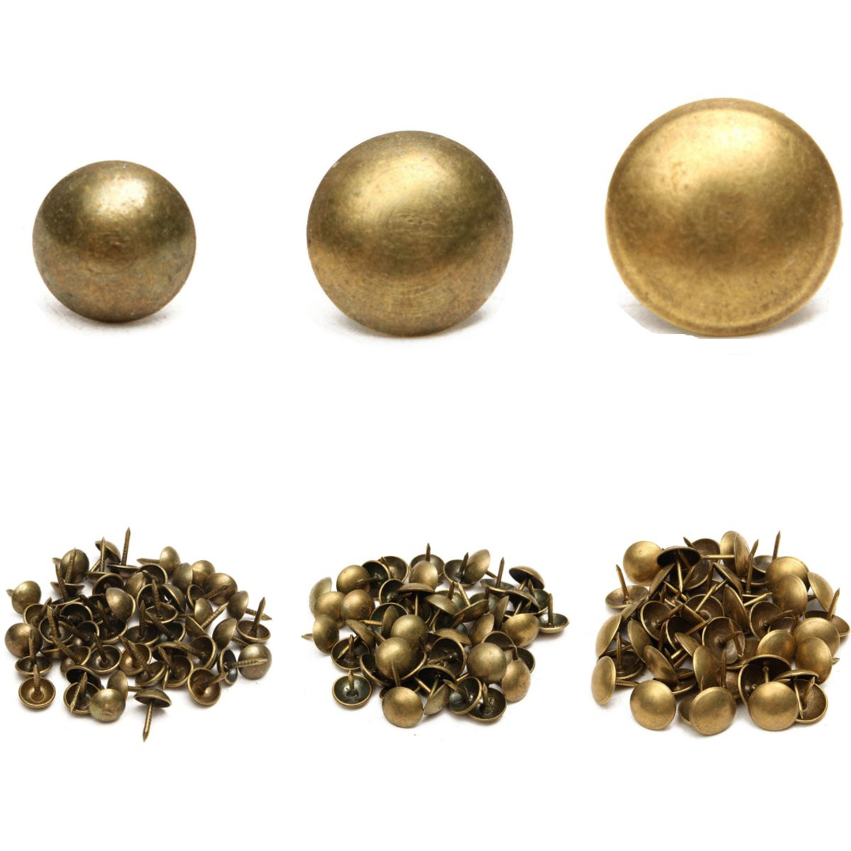 Upholstery Nails Tack Other Fixings 50 100pcs Antique Upholstery Tacks Brass Nails Furniture Decor Bronze Stud Pins
