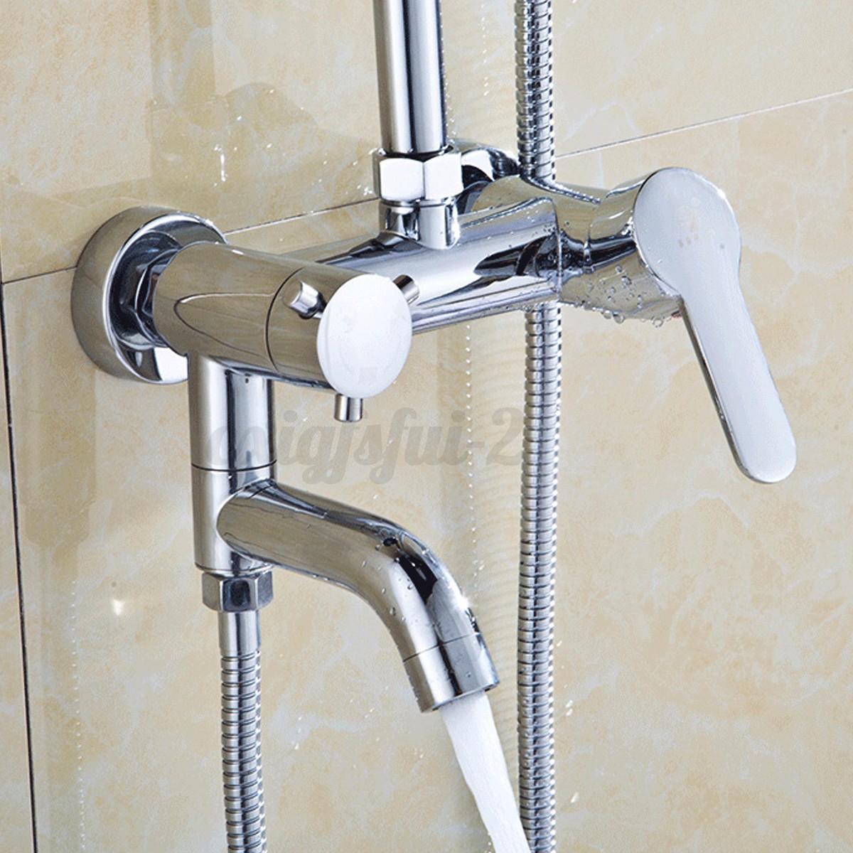Chrome Thermostatic Bath Shower Mixer Valve Taps Bar Wall Mounted Bath FillerTap