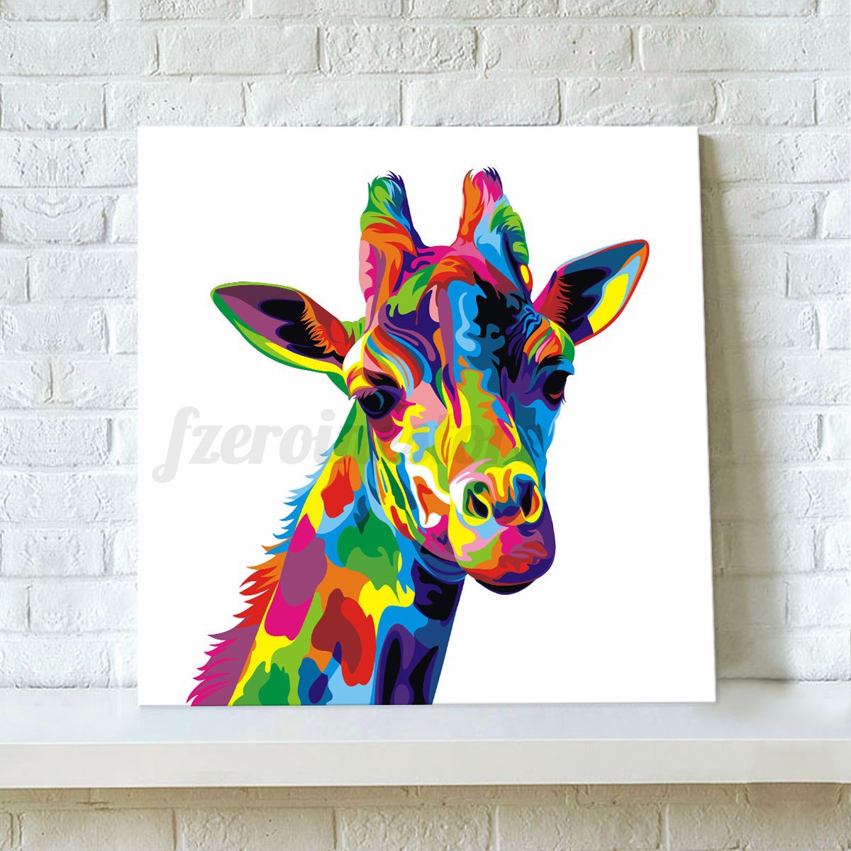 Colors Giraffe Art Canvas Painting Animal Print Picture Wall Unframed Decor eBay