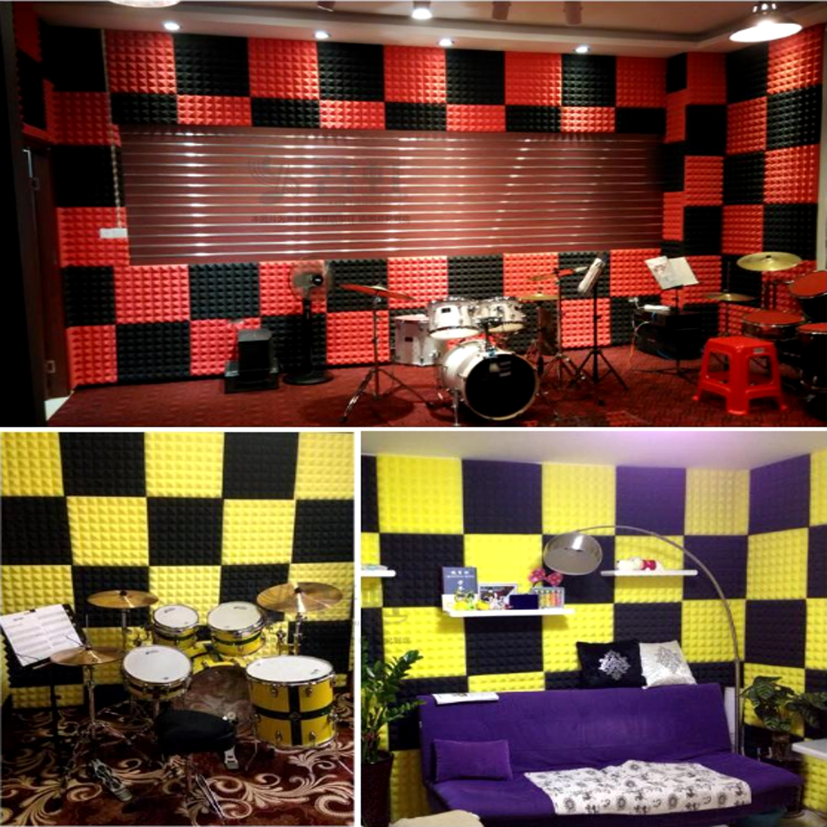 Pyramid Acoustic Wedge Studio Soundproofing Foam Wall Tiles 12 X Pyramid Acoustic Wedge Studio Soundproofing Foam Wall Tiles