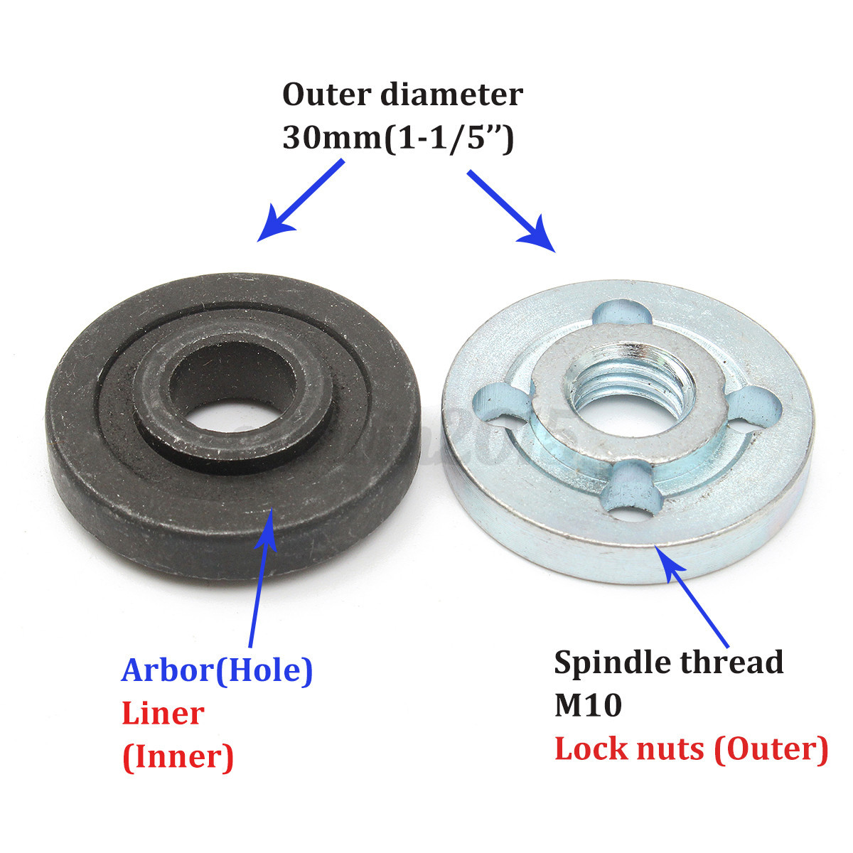 M10 Inner Outer Lock Nut Set for Hitachi Makita Grinders