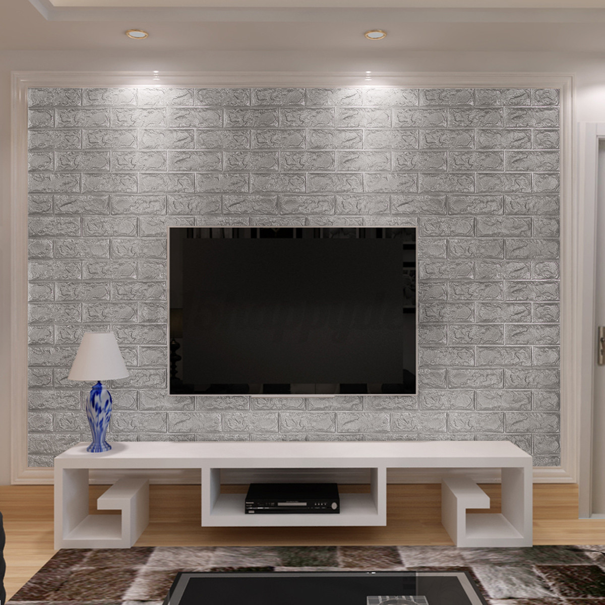 Realistic 3d Effect Stone Brick Wall Textured Wallsticker Self Realistic 3d Effect Stone Brick Wall Textured Wallsticker