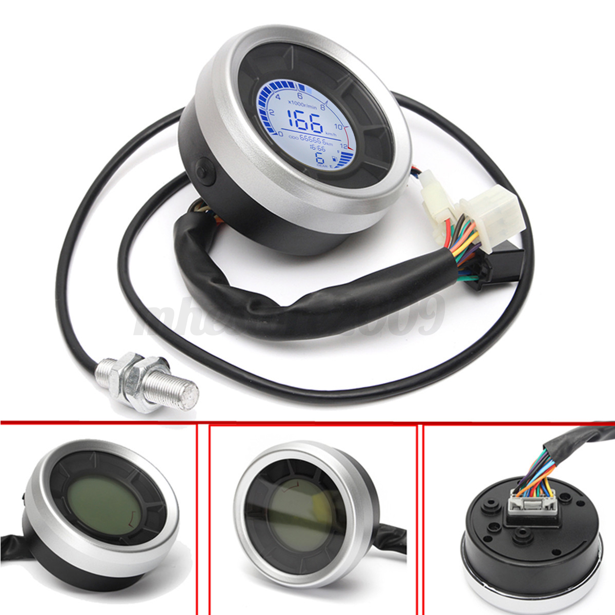 Motorcycle Universal Lcd Digital Speedometer Tachometer
