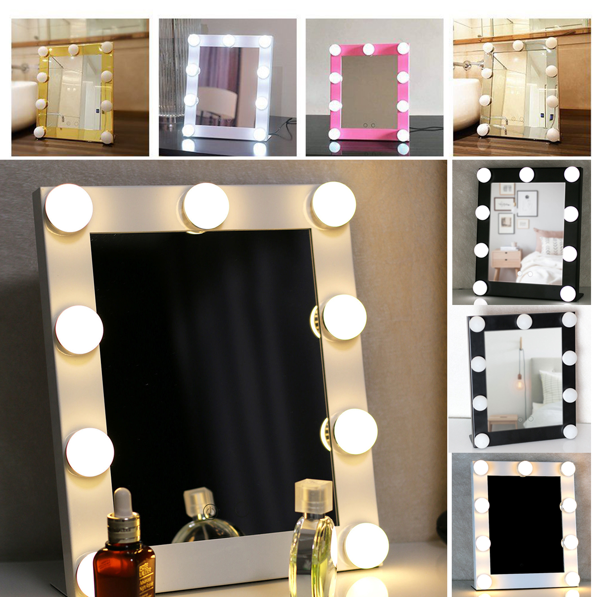 Details About Vanity Lighted Hollywood Led Makeup Mirror With Lights Dimmer Stage Beauty