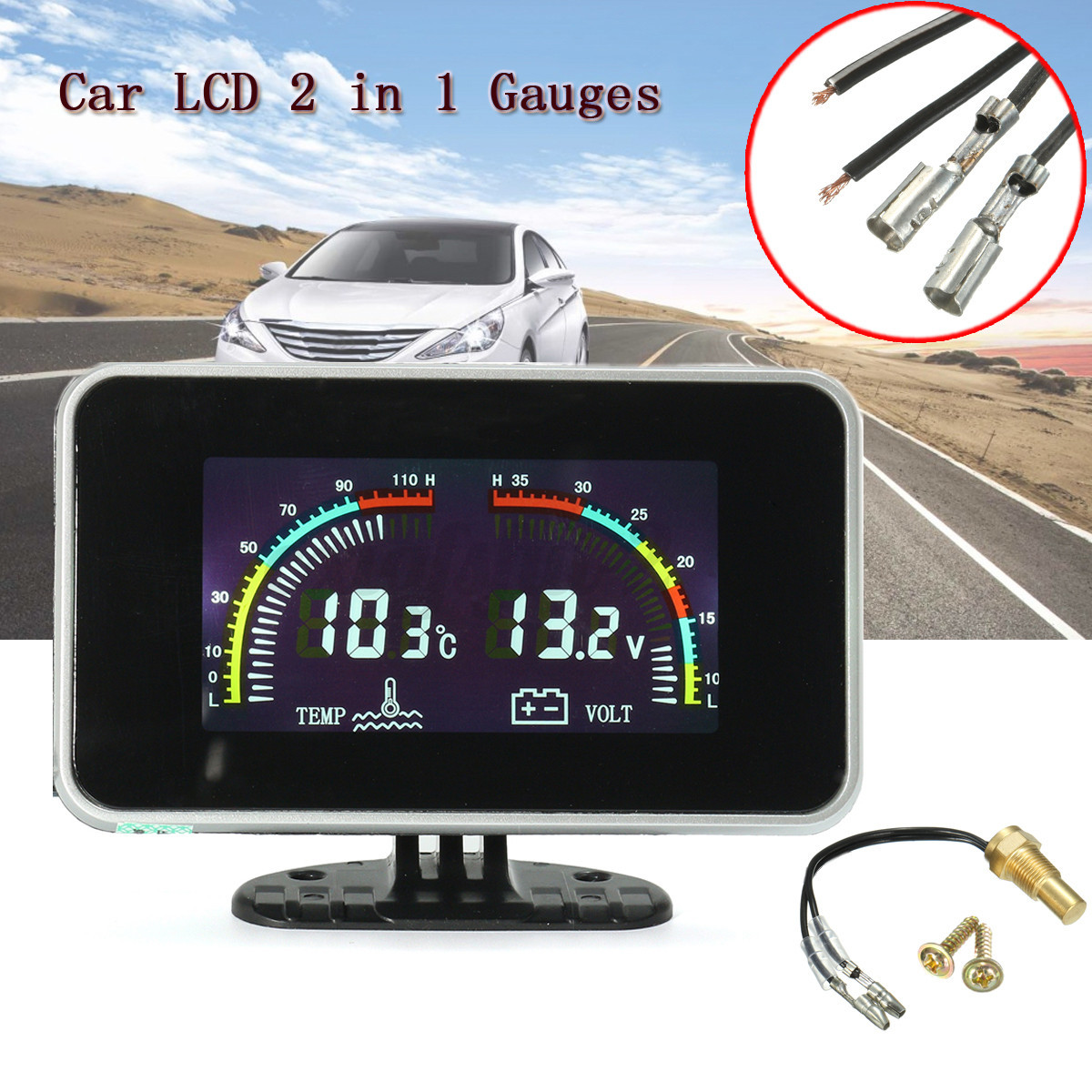 Uk Car Digital Water Temperature Meter Gauge Thermometer Voltmeter 9 Image Is Loading Uk Car Digital Water Temperature Meter Gauge Thermometer