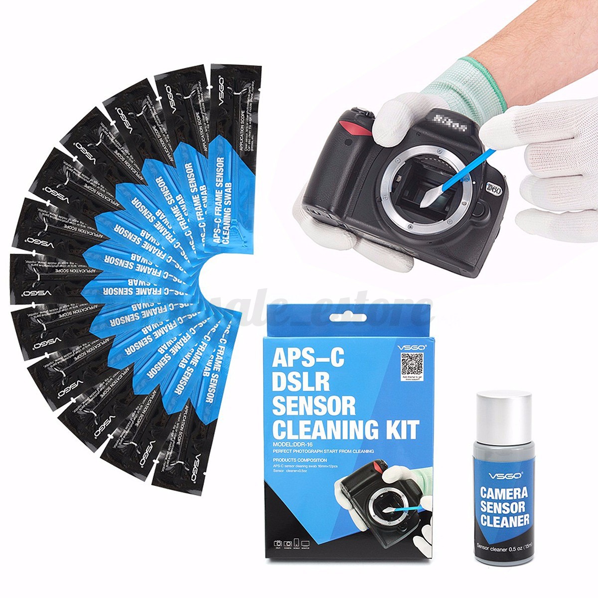6 un Sensor de las cámaras profesionales CCD CMOS Limpieza Hisopo cargada Kit de accesorios de limpieza