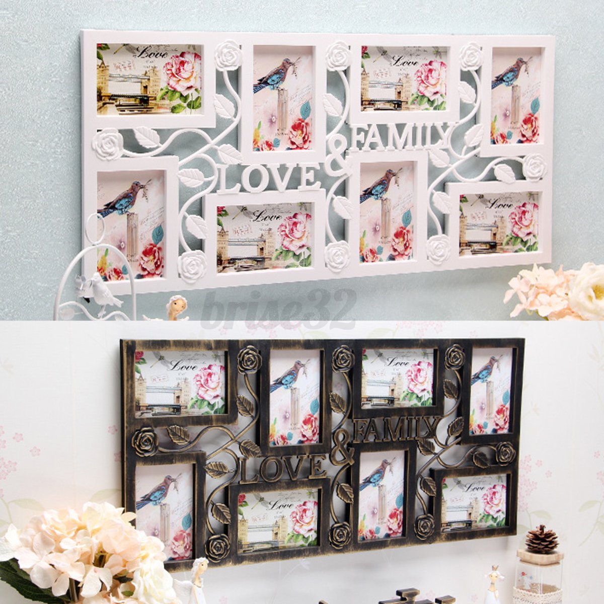 Home Decor Wall Collage : Plastic collage hanging photo frame love family picture