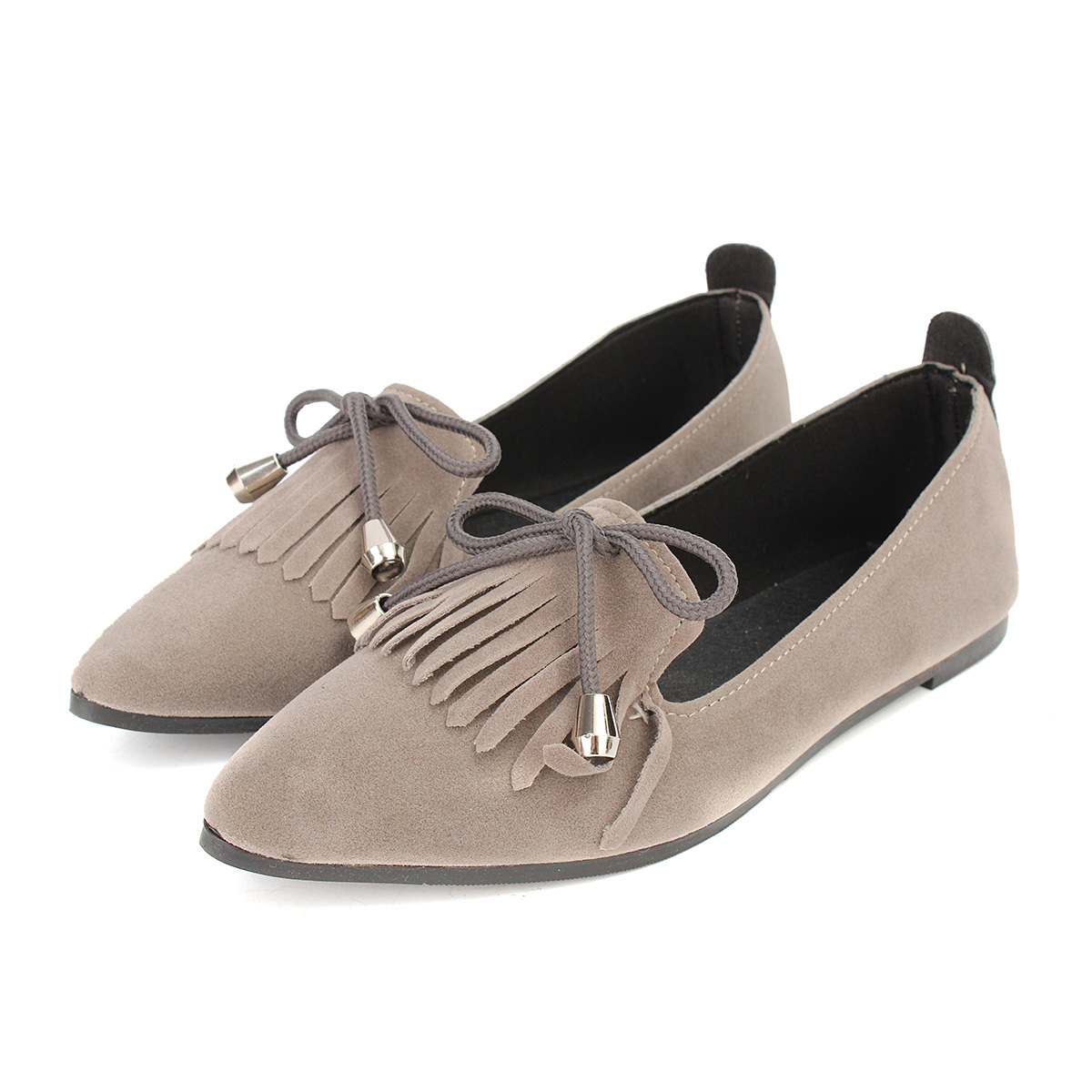 pointed toe flats with tassels