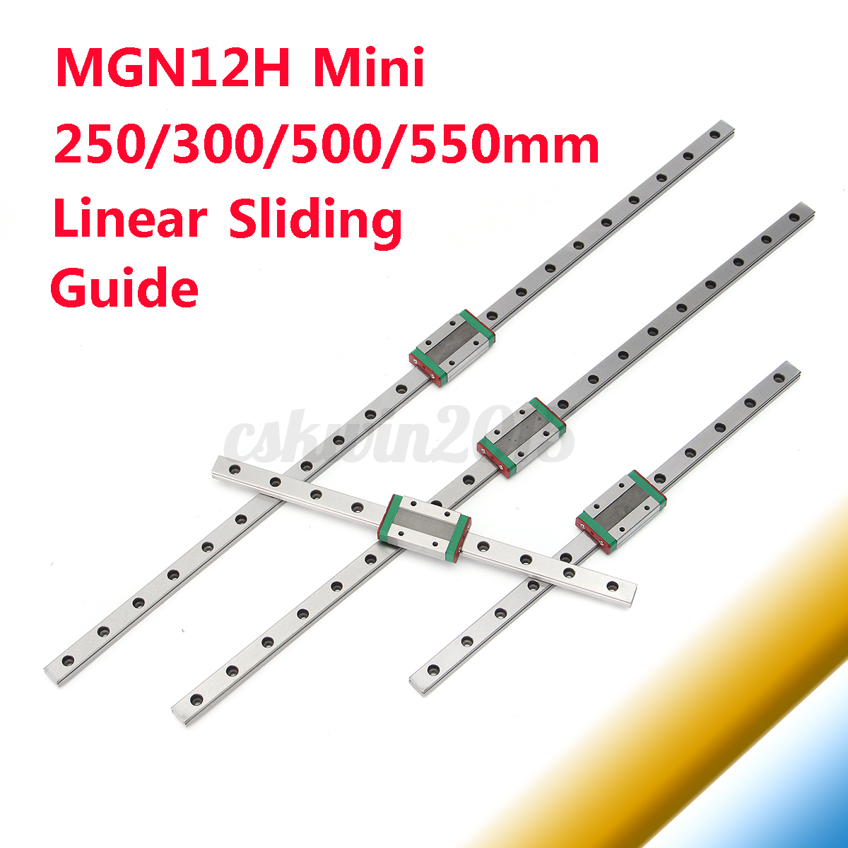 12mm Miniature Linear Slide Rail Guide With MGN12H Sliding Block - 250mm To 600mm Lengths For 3D Printers & CNC 7 thumbnail image