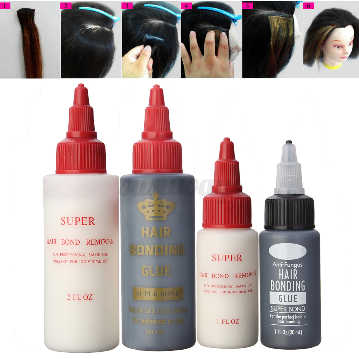 Pro Adhesive Hair Extension Bonding Glue Black White Remover