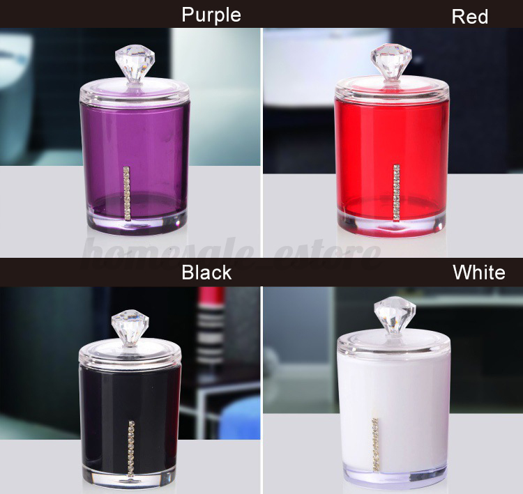 Cotton Swab Holder Organizer Box Storage Box Case Home Bathroom 12cm Black
