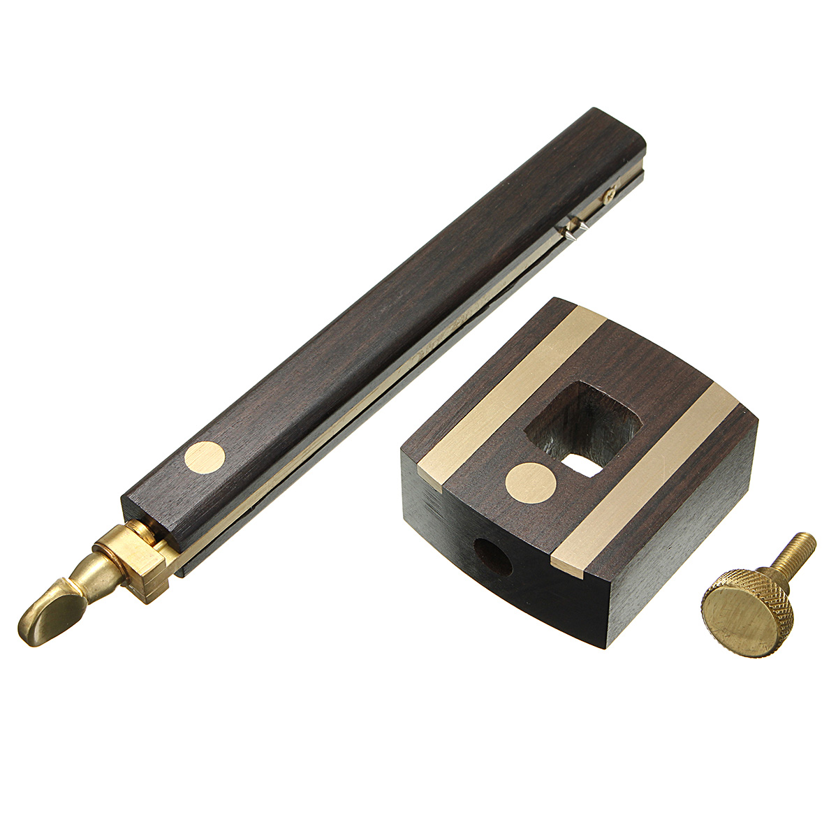 8'' Ebony+Pure Copper Woodworking Tool Screw Cutting Gauge