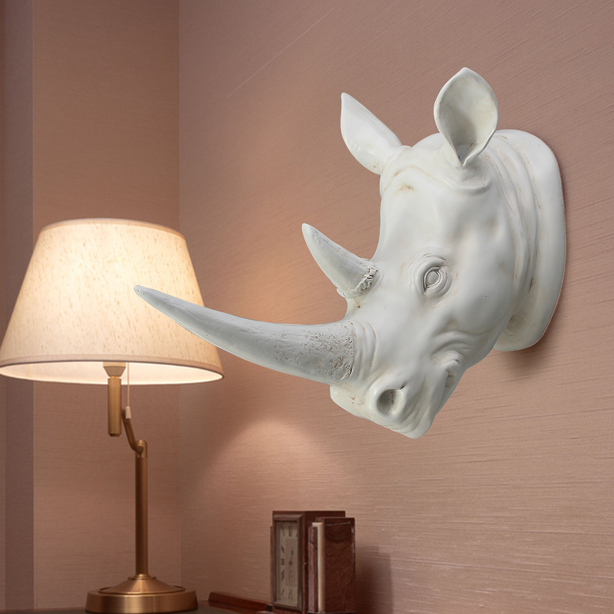 Animal Wall Mounted Stag Head Rhinoceros Chic Resin Art Wall Mounted Stag Head Rhinoceros Chic
