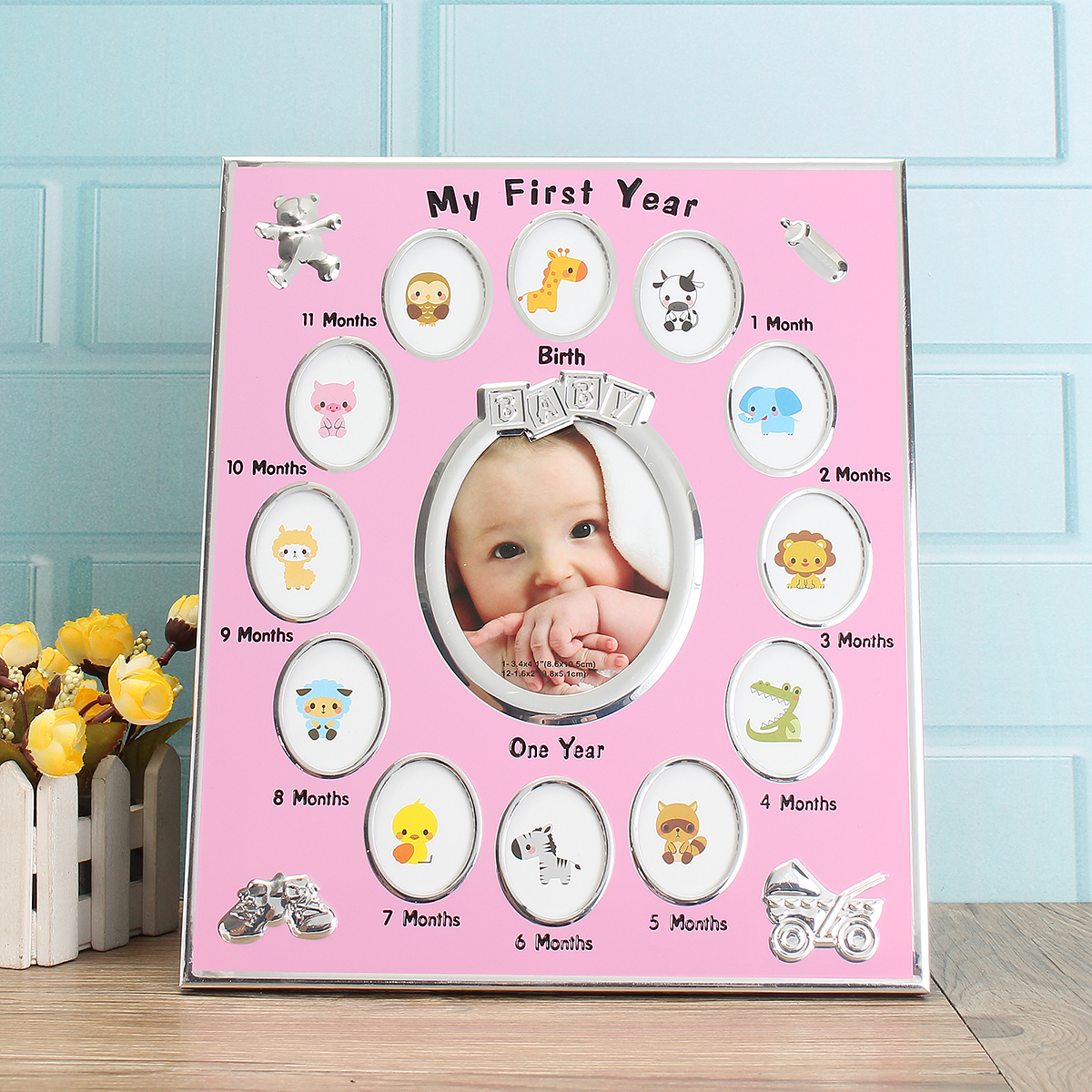 Baby My First Year Photo Frame Newborn S 12 Month Christening Baby 034 My First Year Photo Frame